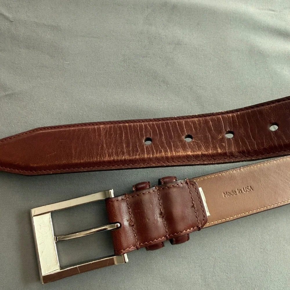 Men's Classic Brown Leather Belt Size 32